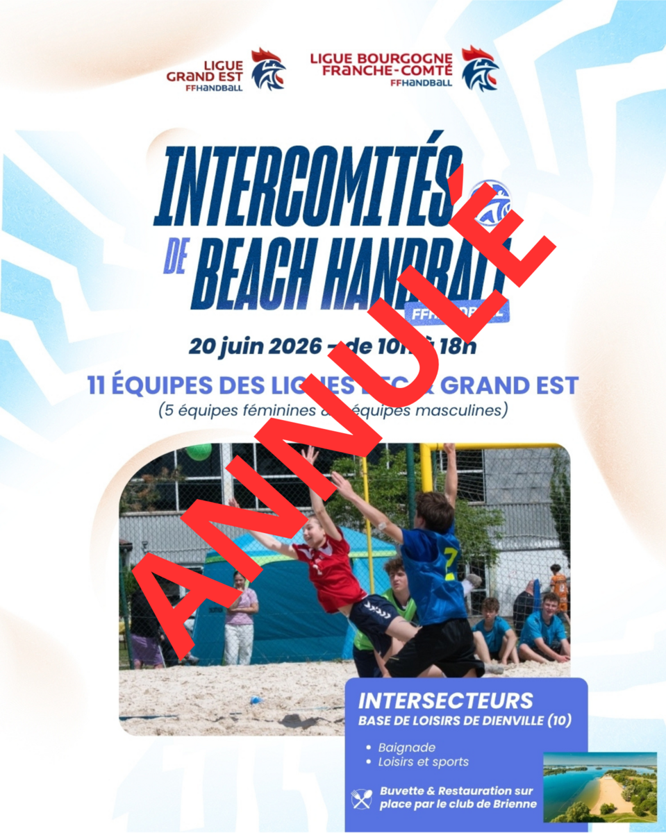 ANNULATION TOURNOI BEACH HANDBALL !!!