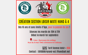 NOUVEAUTÉ : CRÉATION SECTION HAND LOISIR !