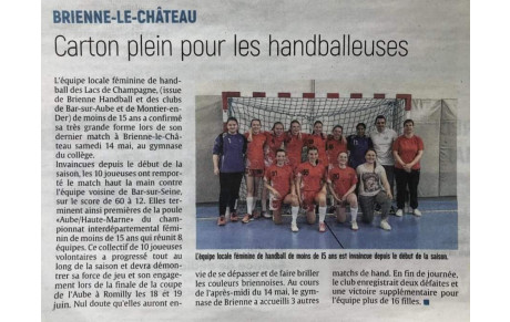 NOS -15 FEMININES A L'HONNEUR DANS L'EST-ECLAIR !!!