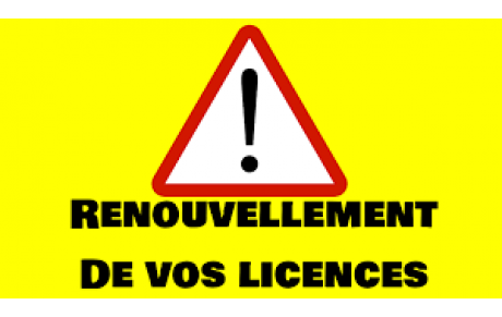 RENOUVELLEMENT ET CREATION LICENCE !!!