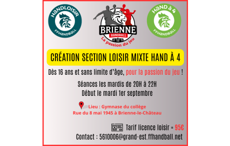 NOUVEAUTÉ : CRÉATION SECTION HAND LOISIR !